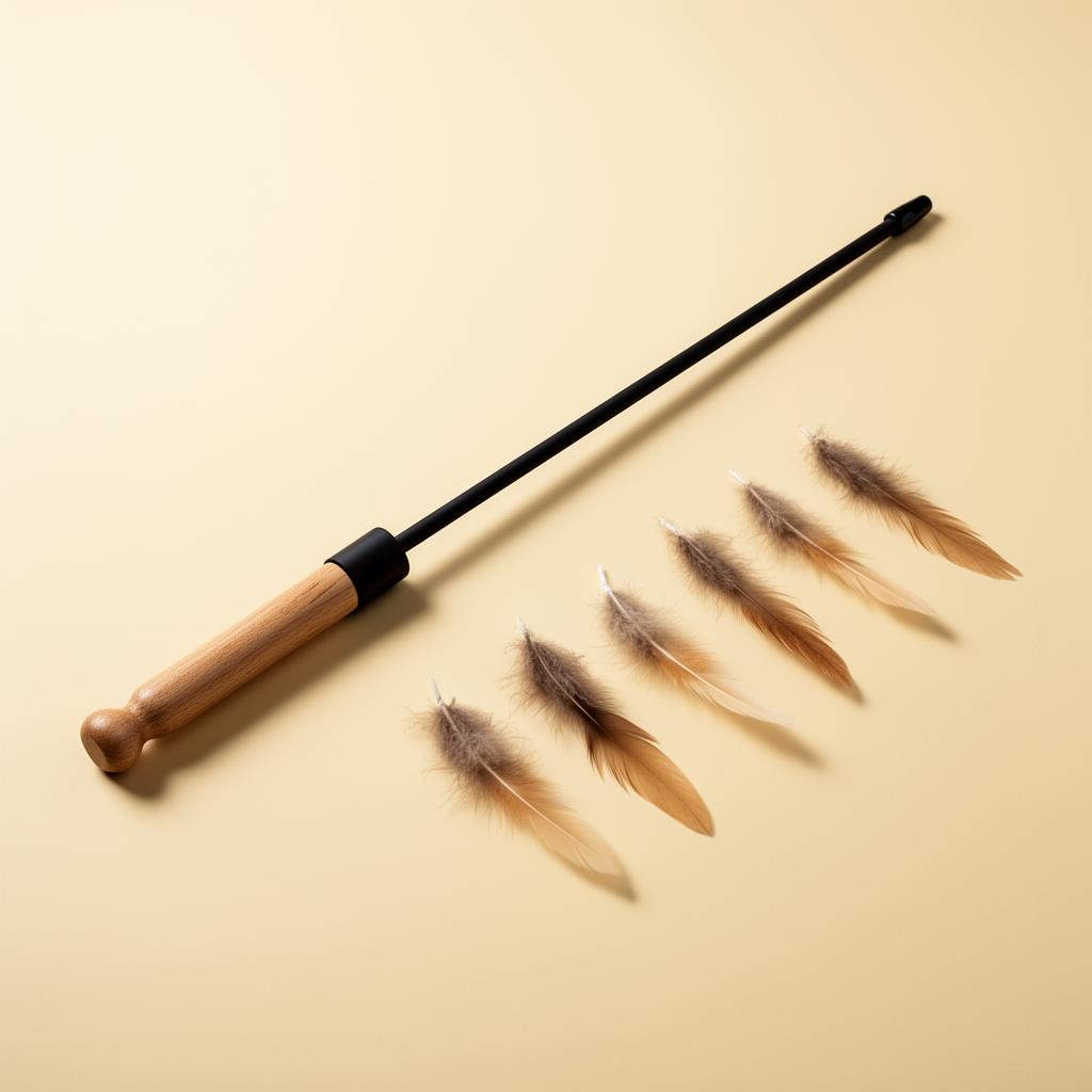 The Chaser cat wand with 5-pack of feather attachments